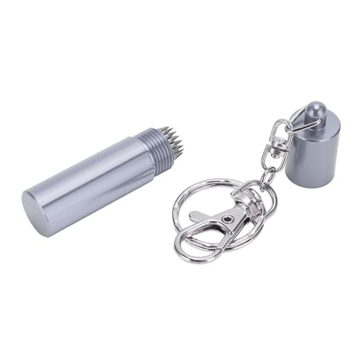Billiard Cue Tip Tool with Keychain – Billiard Pool Snooker Stick Shaper Cue Tip Pick Pricking Pin Grinding Repair Tool for Snooker Pool Cue Tips - color: Silver