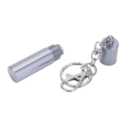 Billiard Cue Tip Tool with Keychain – Billiard Pool Snooker Stick Shaper Cue Tip Pick Pricking Pin Grinding Repair Tool for Snooker Pool Cue Tips - color: Silver