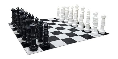 MegaChess Giant Chess Set Game with 37" Tall King - A Large Chess Set Yard Game for Families Looking for Outdoor Jumbo Games - 32 Large Pieces Made from Durable HDPE (Plastic Board Included)