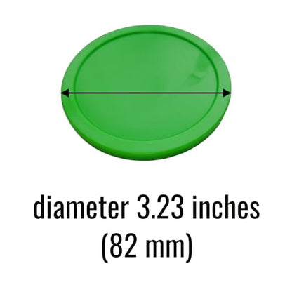 3.25-Inch (82mm) Fluorescent Air Hockey Pucks - Set of 2 - Durable 7mm Thick Pucks for Standard & Commercial Air Hockey Tables - High Visibility & Fast Gameplay