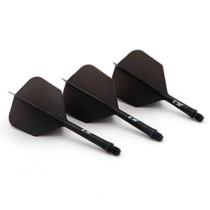 CUESOUL 3 Sets Integrated Dart Shaft and Flights,Dart Shaft Length 21mm/28mm/33mm - color: Shaft Length 21mm+28mm+33mm-Big Wing Shape-All Black