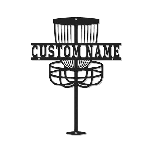 Custom Disc Golf Basket Led Light Metal Wall Art Personalized Gift for Disc Golfers Game Room or Outdoor Decor