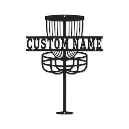 Custom Disc Golf Basket Led Light Metal Wall Art Personalized Gift for Disc Golfers Game Room or Outdoor Decor