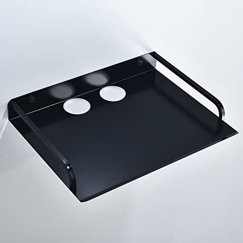 HNVNER Floating Shelf for TV Components, Wall Mounted Projector Shelf Metal Entertainment Center Shelves for Router, Modem, Cable Boxe, Game Console, DVD Player, HiFi Receiver (1PCS, 12" x 10") - color: 1 Layer-large-1pcs