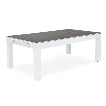 CORNILLEAU Classic Outdoor Billiard Table (White) - 7ft Convertible Pool Table to Dining Table - Weatherproof & Durable - Includes Accessories - Made in France - style: Stone Decor