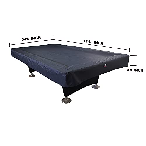 7/8/9FT Heavy Duty 600D Polyester Canvas Billiard Pool Table Cover(7 Colors Available) (Black, 9-Foot) - color: Black, size: 9-Foot