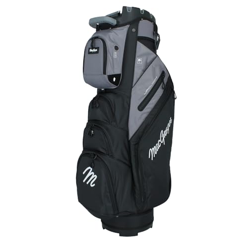 MacGregor MACLOCK Ultimate Divider System Cart Bag with 14 Way Organizer Divider Top and Individual Club Locking Slots - color: Black/Grey