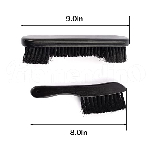 Framendino, Wooden Billiards Pool Table and Rail Brush Set Wood Billiard Cleaner Cleaning Tools Supplies (Black, 2 Pack) - color: Black