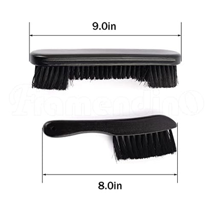 Framendino, Wooden Billiards Pool Table and Rail Brush Set Wood Billiard Cleaner Cleaning Tools Supplies (Black, 2 Pack) - color: Black