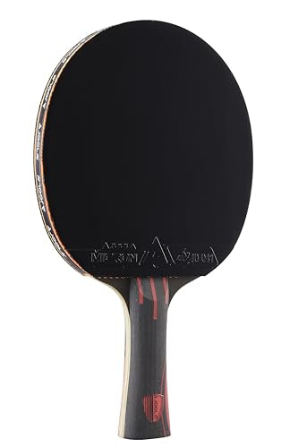 JOOLA Infinity Overdrive - Professional Performance Ping Pong Paddle with Carbon Technology - Black Rubber on Both Sides - Competition Table Tennis Racket for Advanced Training - Extreme Speed - color: Red Handle (Black/Black Rubber)