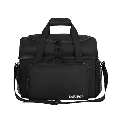 LARIPOP 2 Ball Bowling Bag Double Bowling Ball Carrier with Padded Holder, Shoe Compartment for Men Women Bowling League & Tournament - color: Black