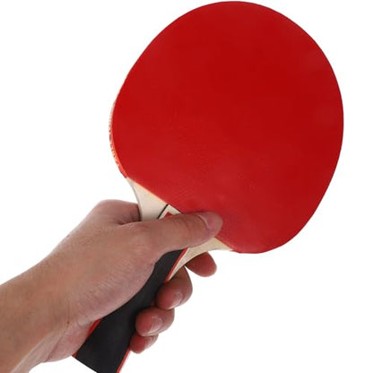 Table Tennis Paddle Set with Non-Skid Wood Racket and Lightweight Portable Balls for Outdoor Training and Interactive Play