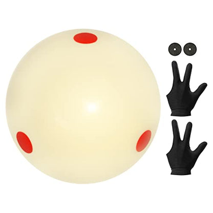 Pro-Cup Pool Cue Ball 2-1/4 Inch,Standard Pool Ball Billiard Cue Ball with 6 Red Dots,Pool Table Accessories for Billiards Game - color: Red dots cue ballx1pcs