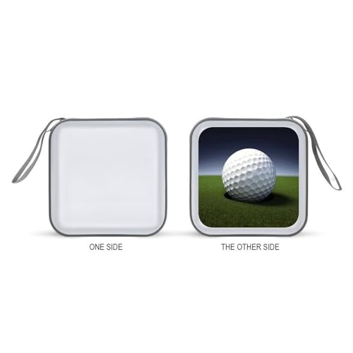 MUSM 40 Capacity Golf Ball CD DVD Case Waterproof Dustproof Hard Plastic Disc Storage Binder Portable Zipper CD DVD Wallet Holder for Car Home Office Travel