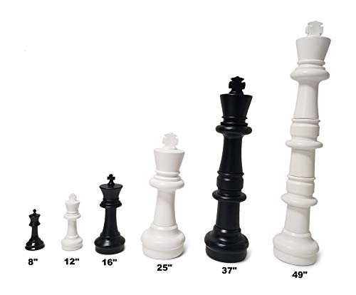 MegaChess Giant Chess Set - 25 inch King with Giant Checkers Set and Giant Quick Fold Chess Mat