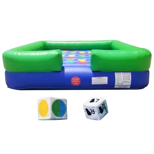 TentandTable Giant Inflatable Game, Interactive Party Challenge with Dice and Blower, Commercial Grade Vinyl, Hand Foot, Indoor Outdoor Bounce Floor Games for Kids and Adults, 13' L x 13' W x 3' H