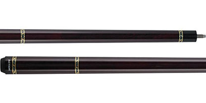 Action VAL24 Value Series Pool Cue - 58" Cue - Hard Maple Shaft with 13mm Boar Skin Tip - Dark Chocolate with Silver Rings - size: 19oz