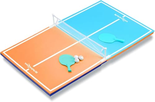 WOOWAVE Floating Ping Pong Table for Pool Party, Pool Ping Pong Table Floating for Swimming Pool Game, Floating Table Tennis Game for Summer Outdoor Fun Including Floating Table, Paddles, Balls, Net - color: Orange