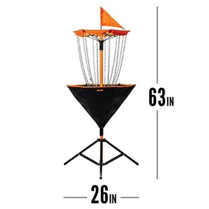 Franklin Sports Disc Golf Baskets - Portable Disc Golf Target with Chains Included - Disc Golf Basket Stand Equipment for Hole + Course Creation - style: Deluxe Steel Chain