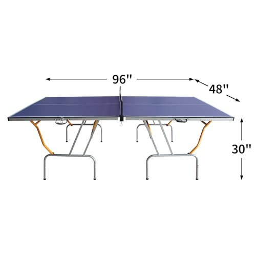 8Ft Mid-Size Folding Table Tennis Table Set - Indoor Play with Net, Paddles & Balls
