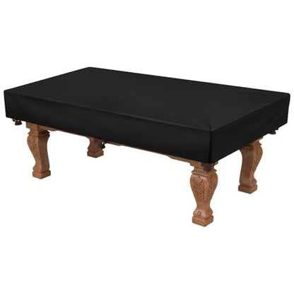 Pool Table Cover 8ft - Waterproof 600D Oxford Billiard Table Cover, Dustproof Air Hockey Table Protector with Drawstring & Buckle, Black