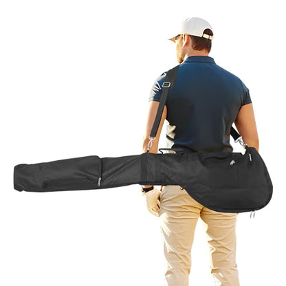 Small Golf Bag for A Few Clubs, Lightweight Golf Sunday Bag, Par 3 Travel Bag, Practice Travel Bag with Carry Shoulder Strap - color: Black