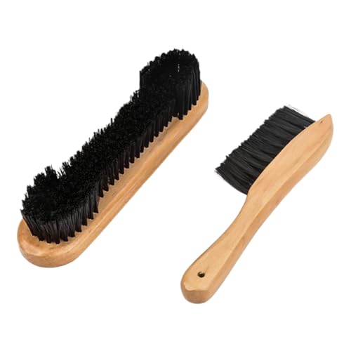 harayaa 2 Pieces Pool Table Brush Billiard Brush Rail Brush Felt Cleaner Cleaning Tools Wooden Handles Efficient Dust Removal Suitable for Bar