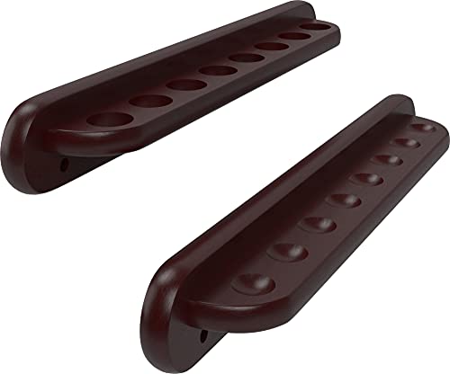 Viper 2-Piece Traditional Wall Mounted Solid Oak Billiard/Pool Cue Rack, Holds 8 Cues - style: Mahogany