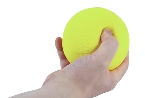 Sportime - 9185 Coated Foam Softball - High-Visibility Yellow (item brand name print color may vary), 3-7/10"