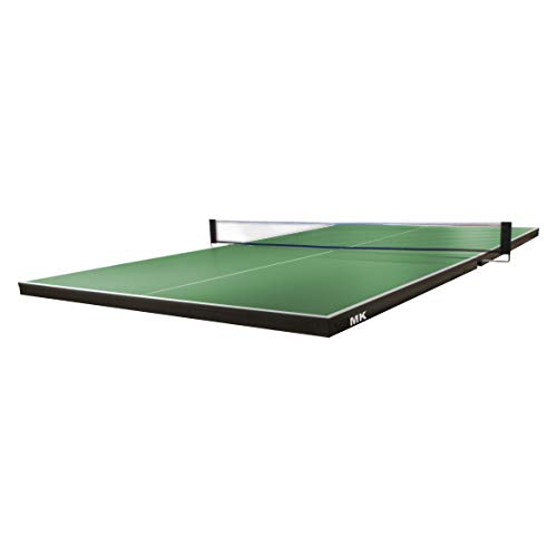 Pool Table Conversion Top - Go from Pool to Ping Pong in Seconds - Regulation Size - 9' x 5' - 19mm Thick Top - Regulation Net Set Included - Warranty: 3-Year - color: Green