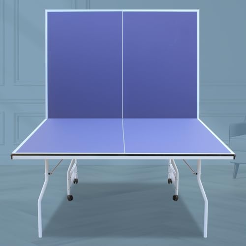 Gecheer 9ft Foldable Ping Pong Table for Indoor Games with Paddles & Net, Portable Table Tennis Set