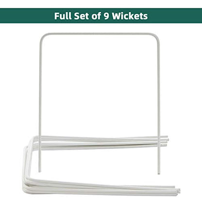 ApudArmis Universal Croquet Wickets Standard Size, Set of 9 White Square Arrow Wickets Rplacement for 28In or 32In Croquet Lawn Backyard Outdoor Game (8In Height & 6.3In Width) - size: Universal Size for 28‘’ & 32‘’ Croquet
