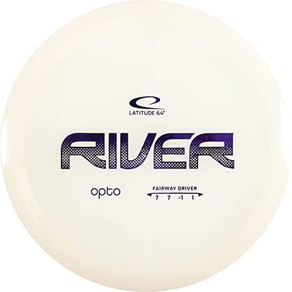 Latitude 64 Opto River Disc Golf Fairway Driver | Easy to Throw Long Range Disc Golf Driver for Beginner | Durable Premium Plastic | High Glide w/Straight Flight & Great Control | 170g+ (White) - color: White