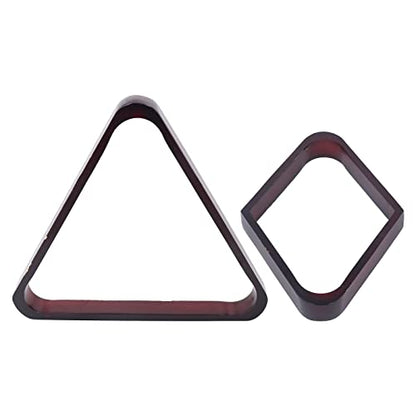 Pool Table Billiard Ball Racks, Wooden Triangle Diamond Rack Set, Billiards Accessories, Large Ball Holder 8 or 9 Ball for 5.72cm 2.3in Billiard Ball 2 Pack Black