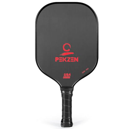 Limited Edition - PEKZEN Professional Pickleball Paddle Crafted with Japan T700 Carbon Fiber, Thermoformed Process with Minimalist Design - color: Fiery Red