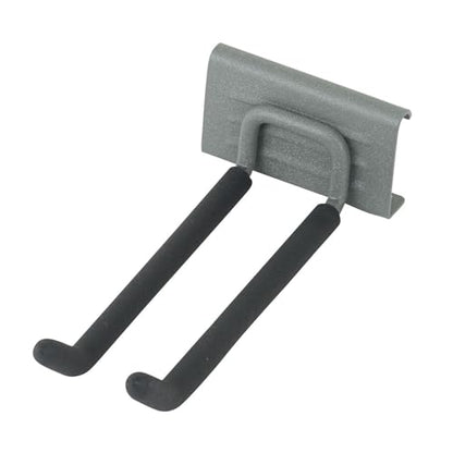 Doshisha Luminous Exterior Rack Multi-Rail Dedicated Double Hook S Gray EX-WFSGY Width 3.0 x Length 5.9 inches (7.5 cm) x Length 5.9 inches (15 cm) Improved Storage Capacity Angle Bar for Steel Racks, - size: 15cm ダブルフック