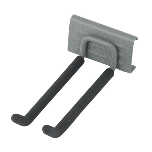 Doshisha Luminous Exterior Rack Multi-Rail Dedicated Double Hook S Gray EX-WFSGY Width 3.0 x Length 5.9 inches (7.5 cm) x Length 5.9 inches (15 cm) Improved Storage Capacity Angle Bar for Steel Racks, - size: 15cm ダブルフック