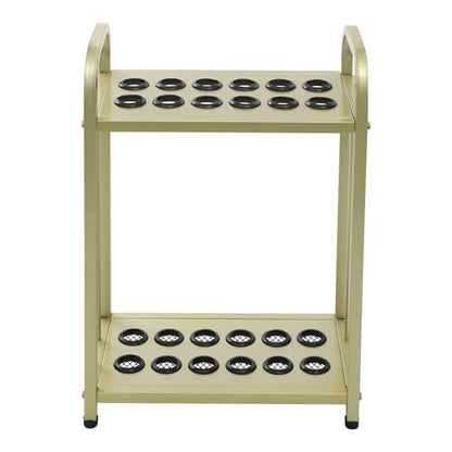 12-Hole Pool Cue Holder Floor Stand, Billiards Cue Rack with Rubber Protectors & Non-Slip Feet, Large Capacity Storage for Billiards Room, Game Room, Bar, Club