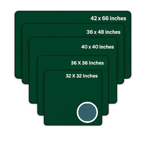 Board Game Mat 42 x 66 nches, Table Cover for Mahjong, Poker, Playing Cards, Tile Games, Dominoes, and RPG - Neoprene Gaming Playmat - color: Green, size: Rectangle 42 x 66 inches