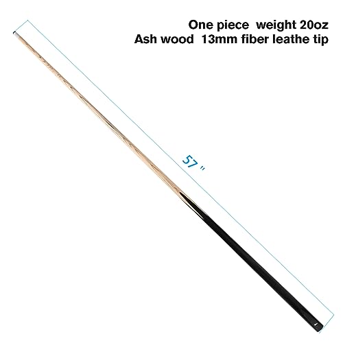 HMQQ 58" One Piece Pool Cue Stick with 13MM Leather Tip, Weight 20OZ Billiards Cue Stick, Pool Stick Set of 4/ Set of 6/ Set of 8 (Black&Natural Wood Color) - style: BLACK SET OF 4