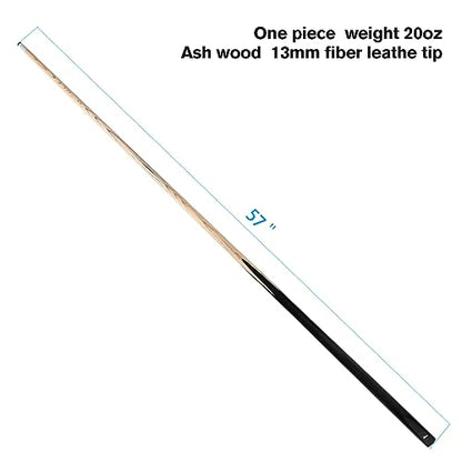 HMQQ 58" One Piece Pool Cue Stick with 13MM Leather Tip, Weight 20OZ Billiards Cue Stick, Pool Stick Set of 4/ Set of 6/ Set of 8 (Black&Natural Wood Color) - style: BALCK SET OF 6