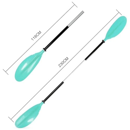 Karltion Kayak Paddle - Adjustable 2 Pieces Aluminum Alloy Shaft with Glass Fiber Blade for Surfing,Oar Fishing Easy Packable Travel - color: Mint Green, size: 90.5"-1 paddle