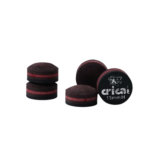 CRICAL Pool Cue Tips 5 Layer Pool Stick Tips (Hardness Soft/Medium/Hard) Billiard Cue Tips (Size 11mm 11.5mm 12mm 13mm) Billiards Accessories - 5 Pieces - color: H, size: 13mm