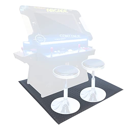 Creative Arcades Vinyl PVC Floor Protection Mat, Perfect for Standing Long Durations, Placing Arcade Machine or Heavy Items on Floor, Floor Protection, Durable Material, 36" x 48", Black