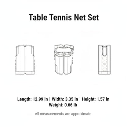 Portable Table Tennis Net Set with Telescopic Clamp, Tool-Free Setup for Dining Tables & Desks, Compact Storage - color: Black