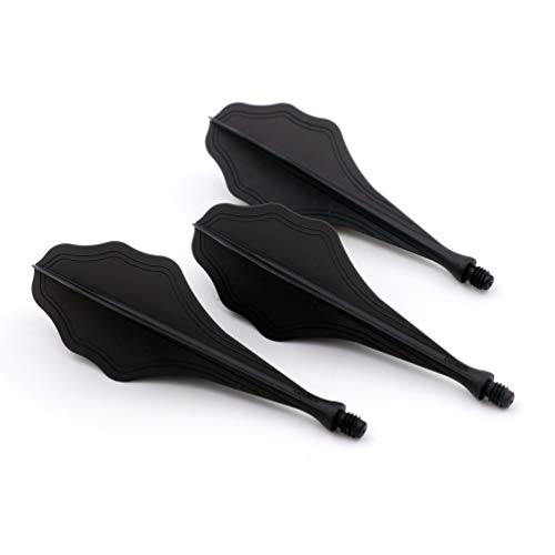 CUESOUL TRAJ AK8 New Integrated Dart Flights and Shafts Wave Shape,Very Slim Dart Flight 3 Sets - color: Wave Shape-Black
