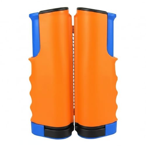 Retractable Table Tennis Net Set, Clamp-On Ping Pong Net for Standard Tables, Portable Polyester Mesh with Quick Setup - color: Orange