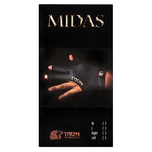 TAOM Midas Ultra Silky Thin Billiards Pool Cue Gloves Left Bridge Glove for Right Handed Player Size Large (L)
