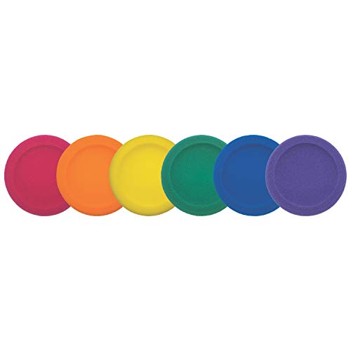 Champion Sports-CHSFDSET Rounded Edge Foam Discs, Red/Yellow/Royal Blue/Green/Orange/Purple