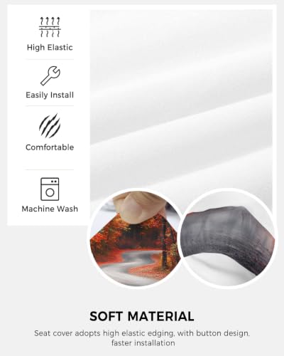 Savannan Office Chair Cover, Rustic Maple Leaf Tree Road Protective Stretch Elastic Universal Cover for Desk Task Chair,Computer Rotating Chair 1 Pcs Watercolor Autumn Leaves